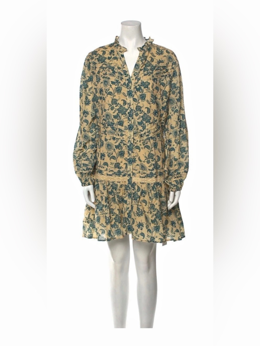Anna Cate Tent Dress Floral Mini Dress in Yellow & Blue